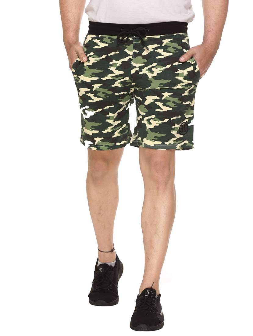 mid rise printed shorts