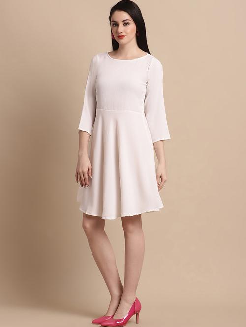 women's fit & flare solid dress - 20038861 - Standard Image - 0