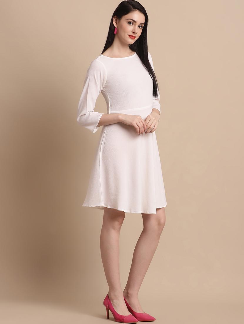 women's fit & flare solid dress - 20038861 -  Standard Image - 1