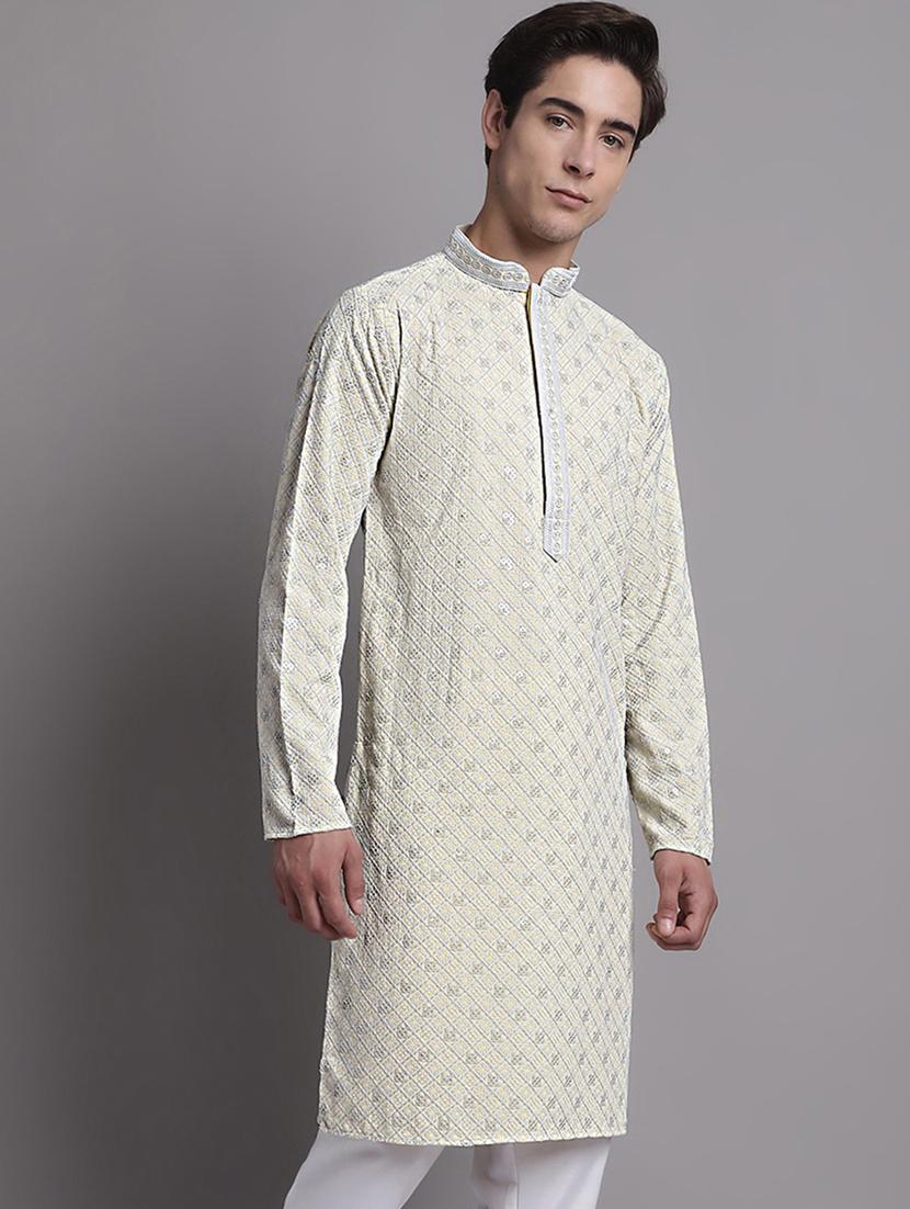 embroidered cotton long kurta - 20038878 - Standard Image - 1