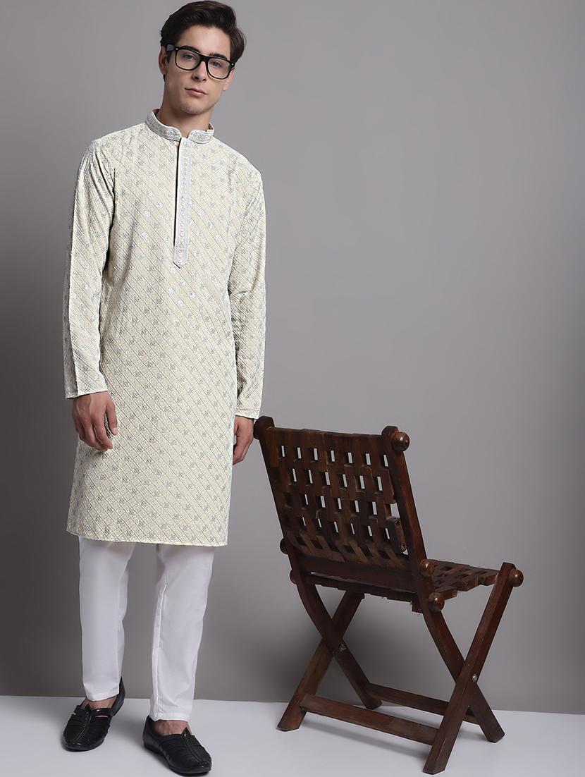 embroidered cotton long kurta - 20038878 - Standard Image - 4