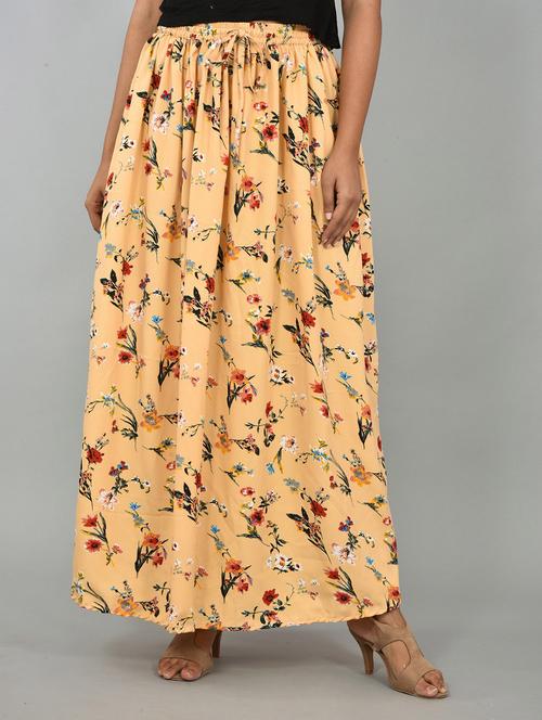 printed flared mid rise skirt - 20039053 -  Standard Image - 0