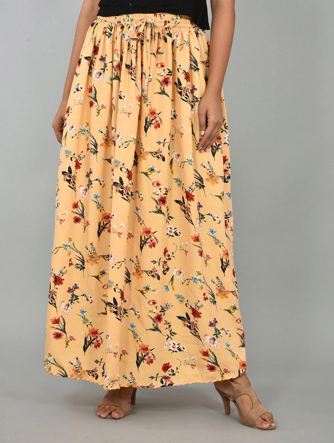 printed flared mid rise skirt - 20039053 -  Zoom Image - 0