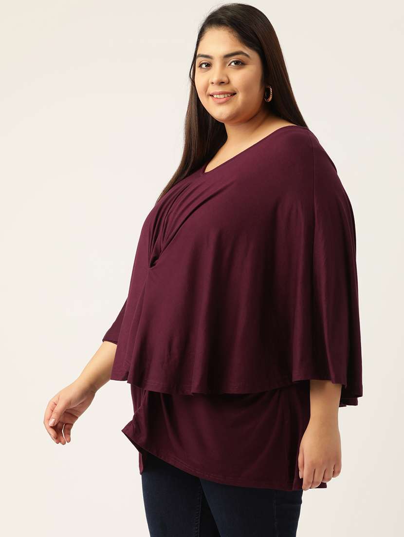 women's a line v neck top - 20039228 -  Standard Image - 1