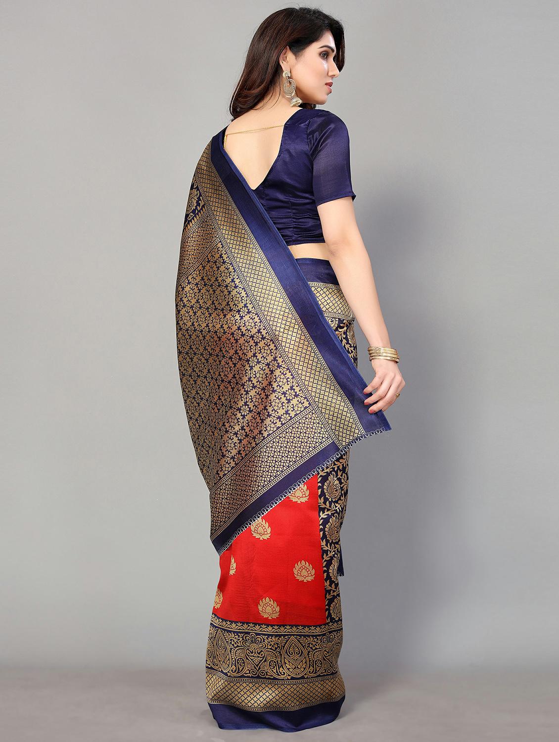 blue silk blend mysore saree with blouse - 20039239 - Standard Image - 1
