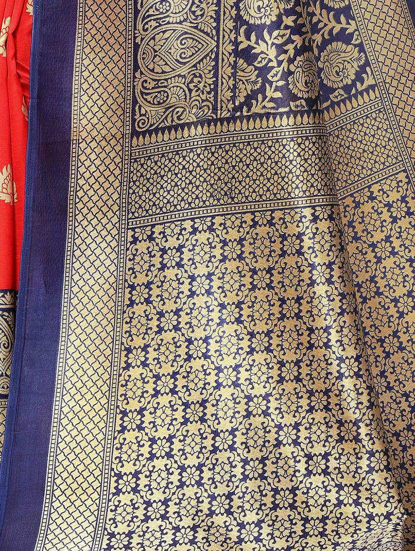 blue silk blend mysore saree with blouse - 20039239 - Standard Image - 4