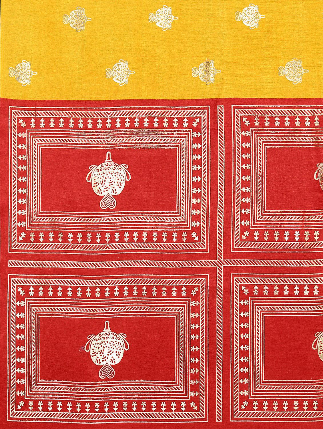 yellow silk blend mysore saree with blouse - 20039249 - Standard Image - 4