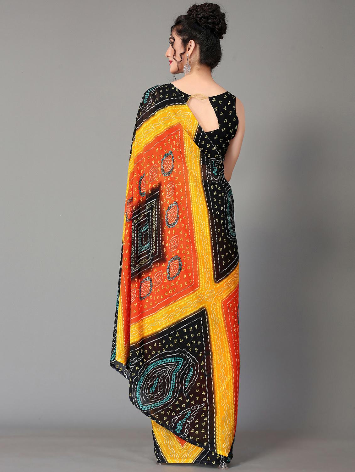 orange georgette printed saree - 20039261 - Standard Image - 1