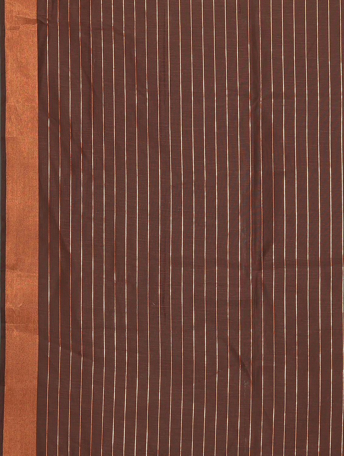 brown cotton handloom saree with blouse - 20039279 - Standard Image - 4