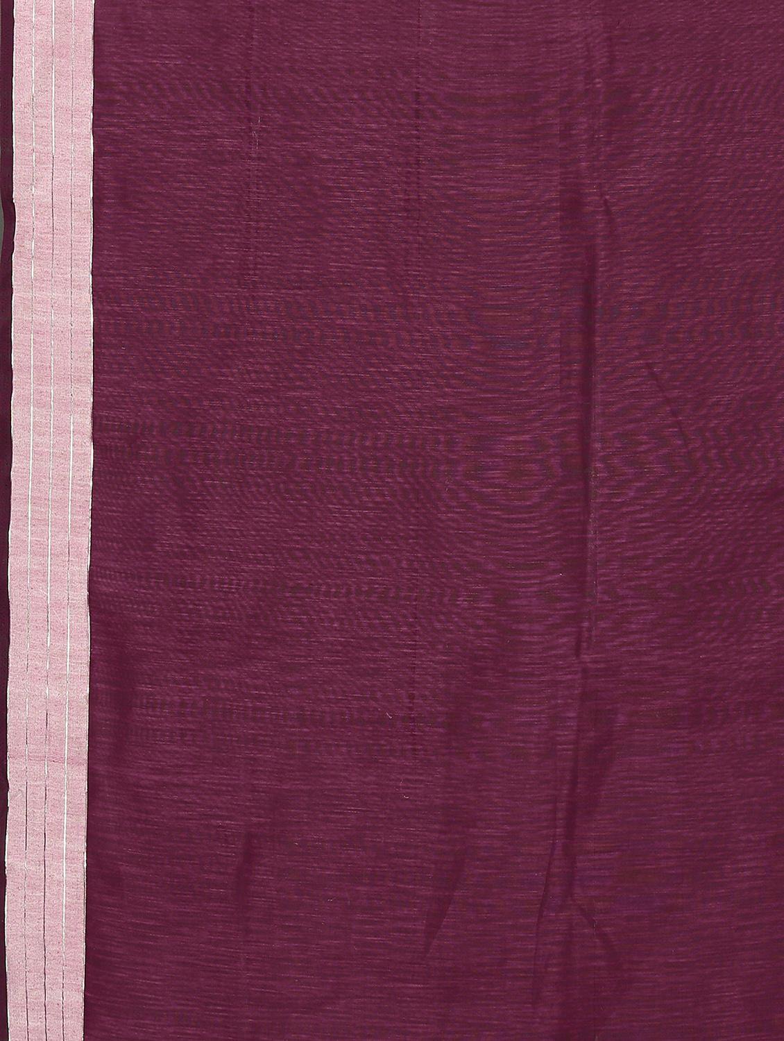 purple cotton handloom saree with blouse - 20039281 - Standard Image - 4