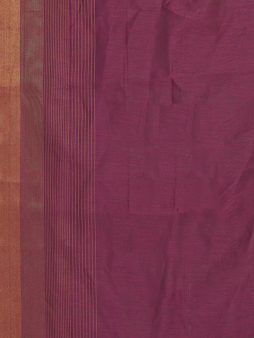 purple cotton handloom saree - 20039292 - Standard Image - 4