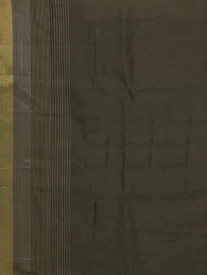 olive green handloom saree with blouse - 20039298 - Standard Image - 4