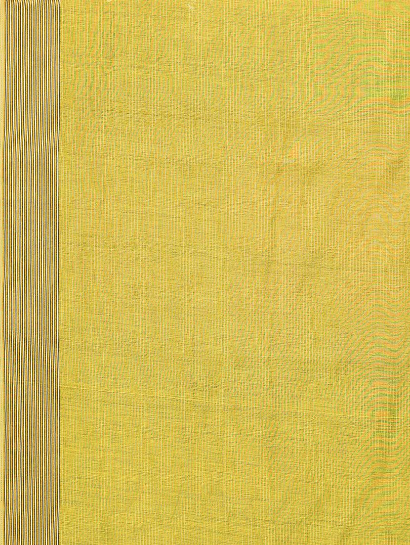 yellow cotton handloom saree with blouse - 20039328 - Standard Image - 4