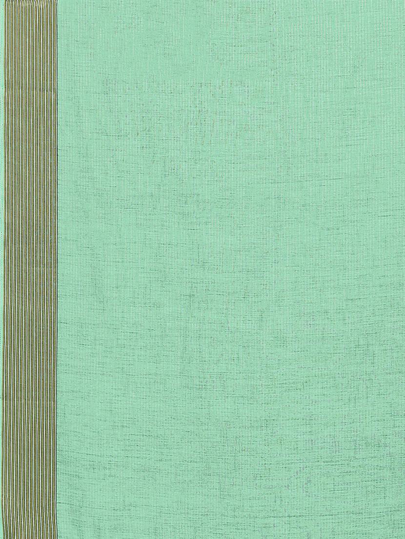 blue cotton handloom saree with blouse - 20039330 - Standard Image - 4