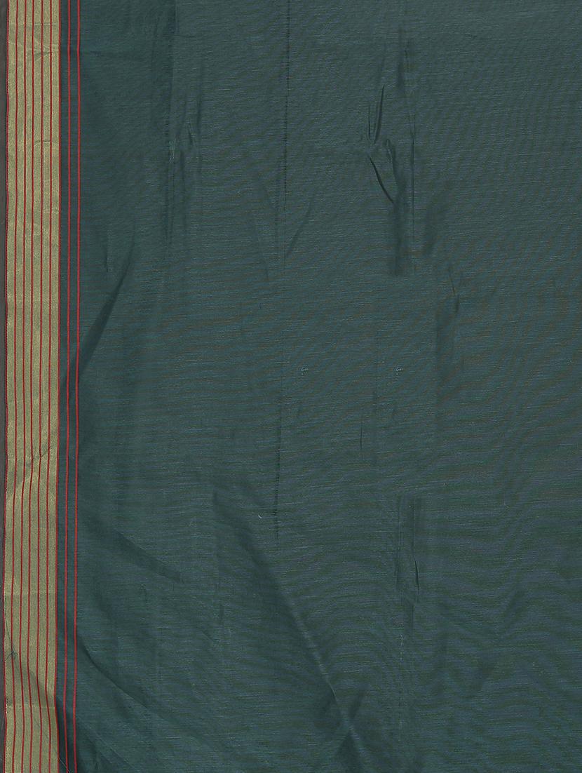 teal handloom saree with blouse - 20039367 - Standard Image - 4