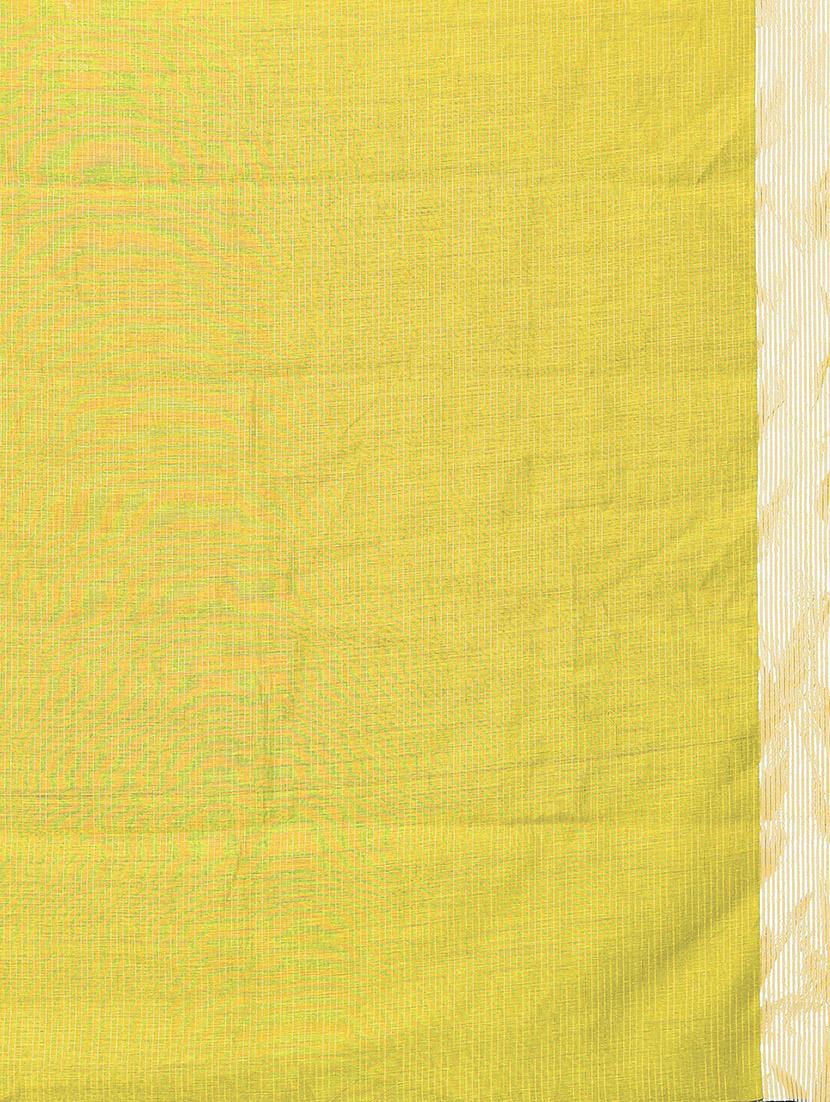 yellow cotton handloom saree with blouse - 20039393 - Standard Image - 4