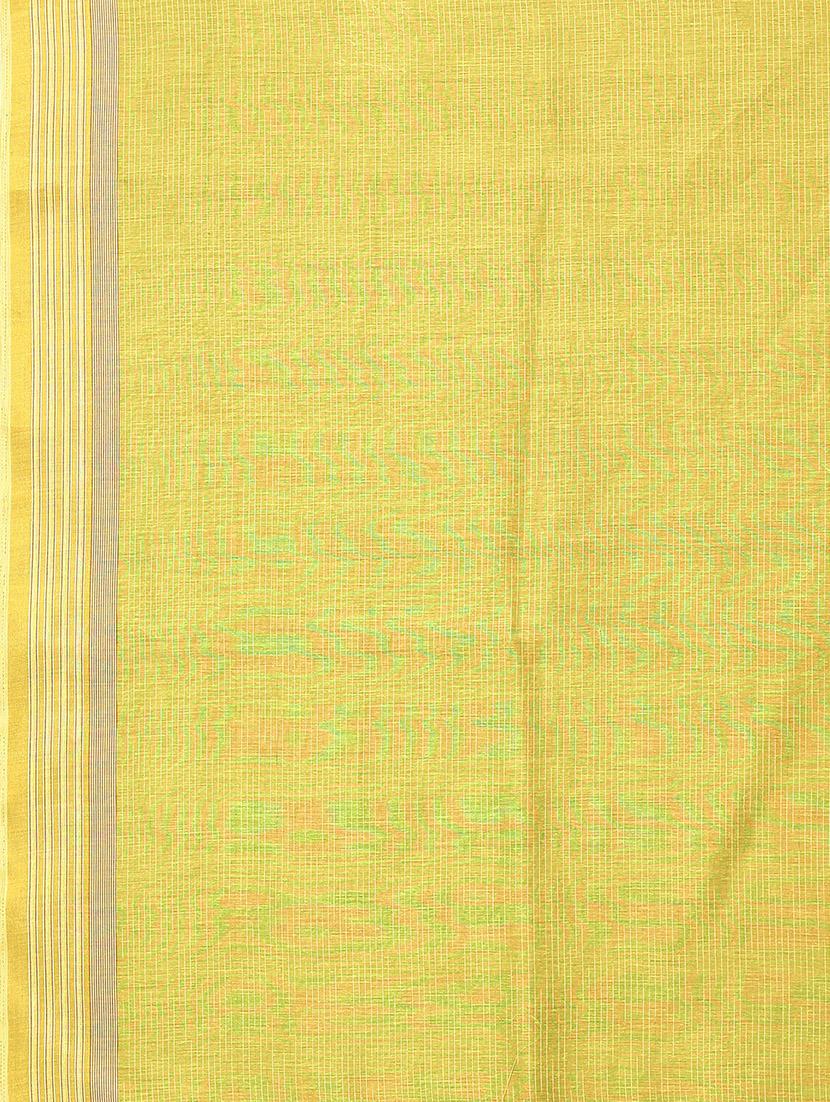 yellow cotton handloom saree with blouse - 20039402 - Standard Image - 4