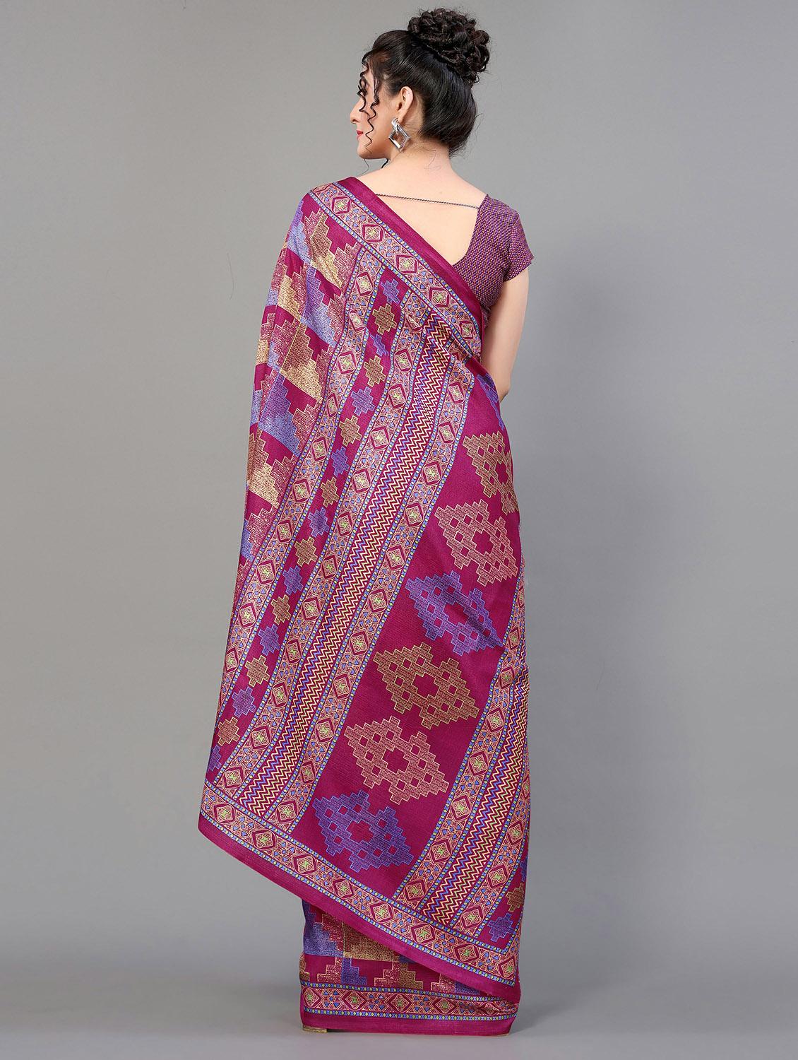 purple silk blend mysore saree with blouse - 20039413 - Standard Image - 1