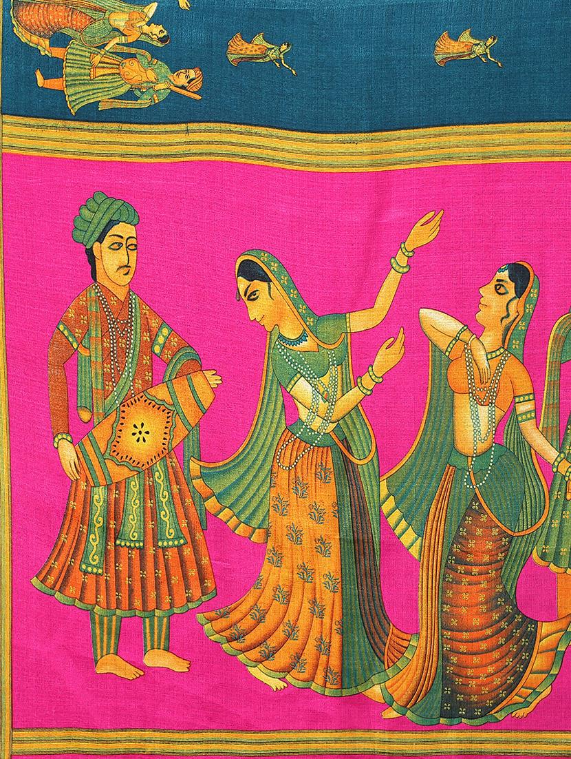 green silk blend mysore saree with blouse - 20039421 - Standard Image - 4
