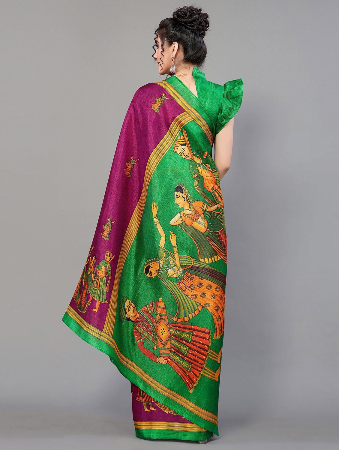 purple silk blend mysore saree with blouse - 20039423 - Standard Image - 1