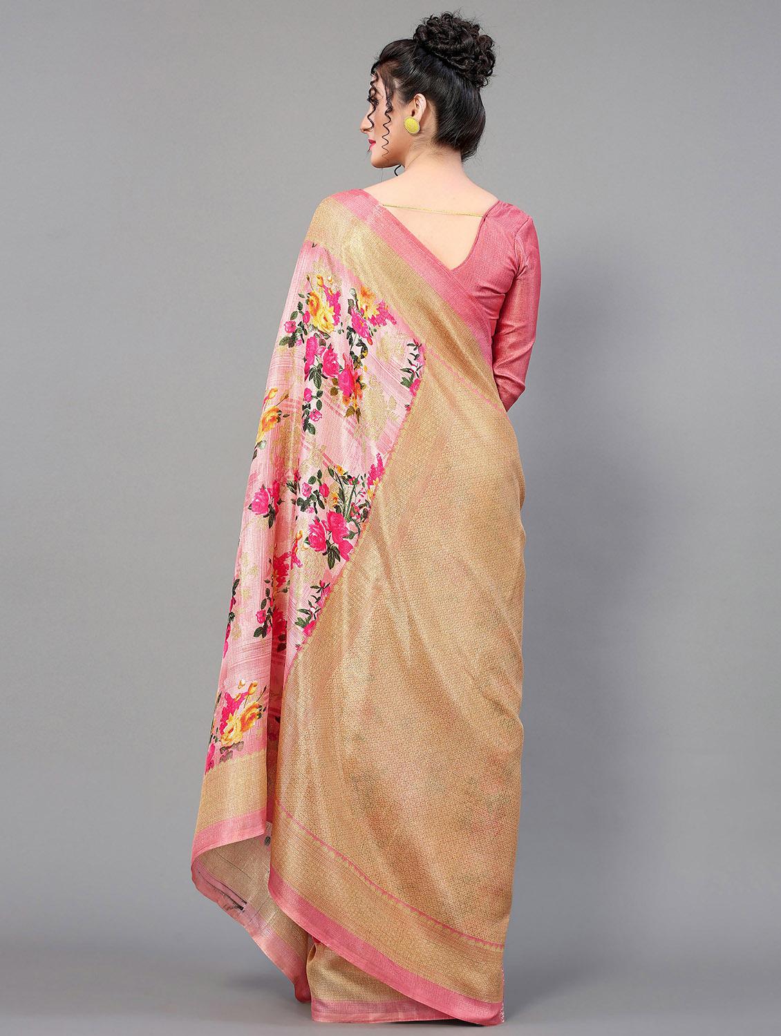pink silk blend mysore saree - 20039449 - Standard Image - 1
