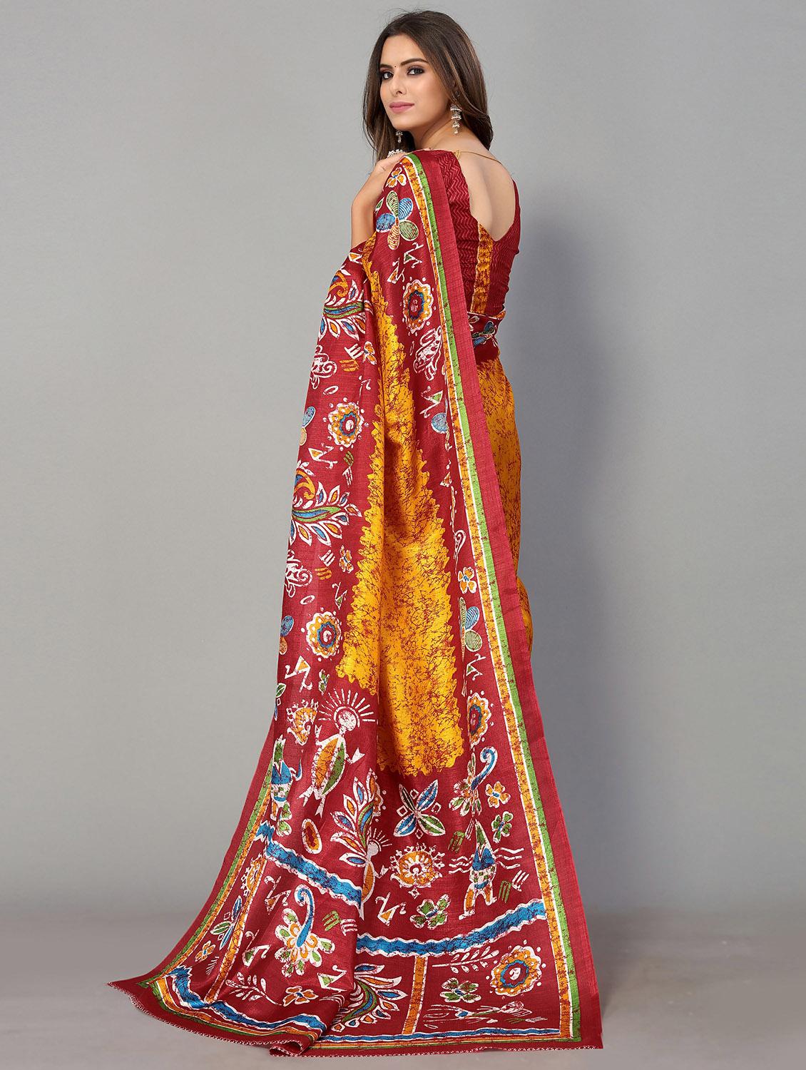 yellow silk blend mysore saree with blouse - 20039475 -  Standard Image - 1