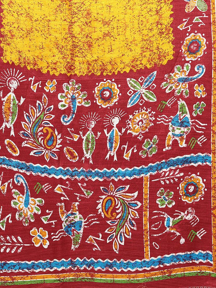 yellow silk blend mysore saree with blouse - 20039475 - Standard Image - 4