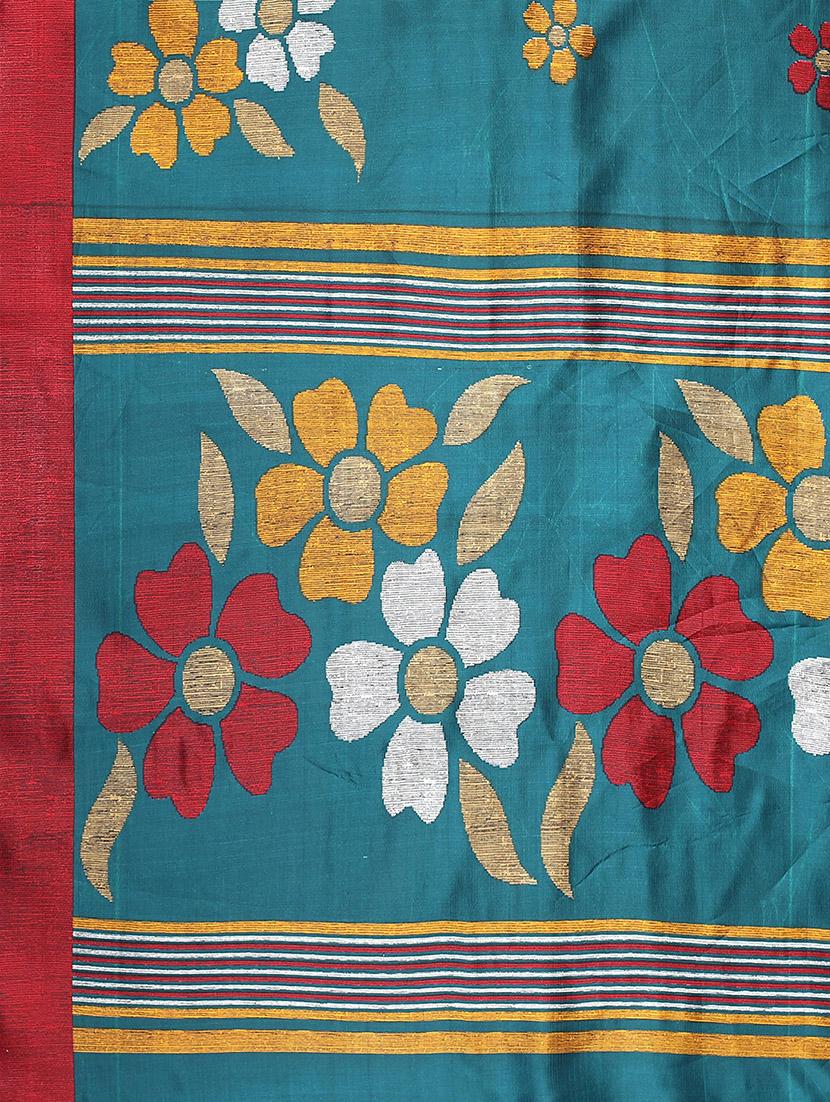 green silk blend mysore saree with blouse - 20039510 - Standard Image - 4