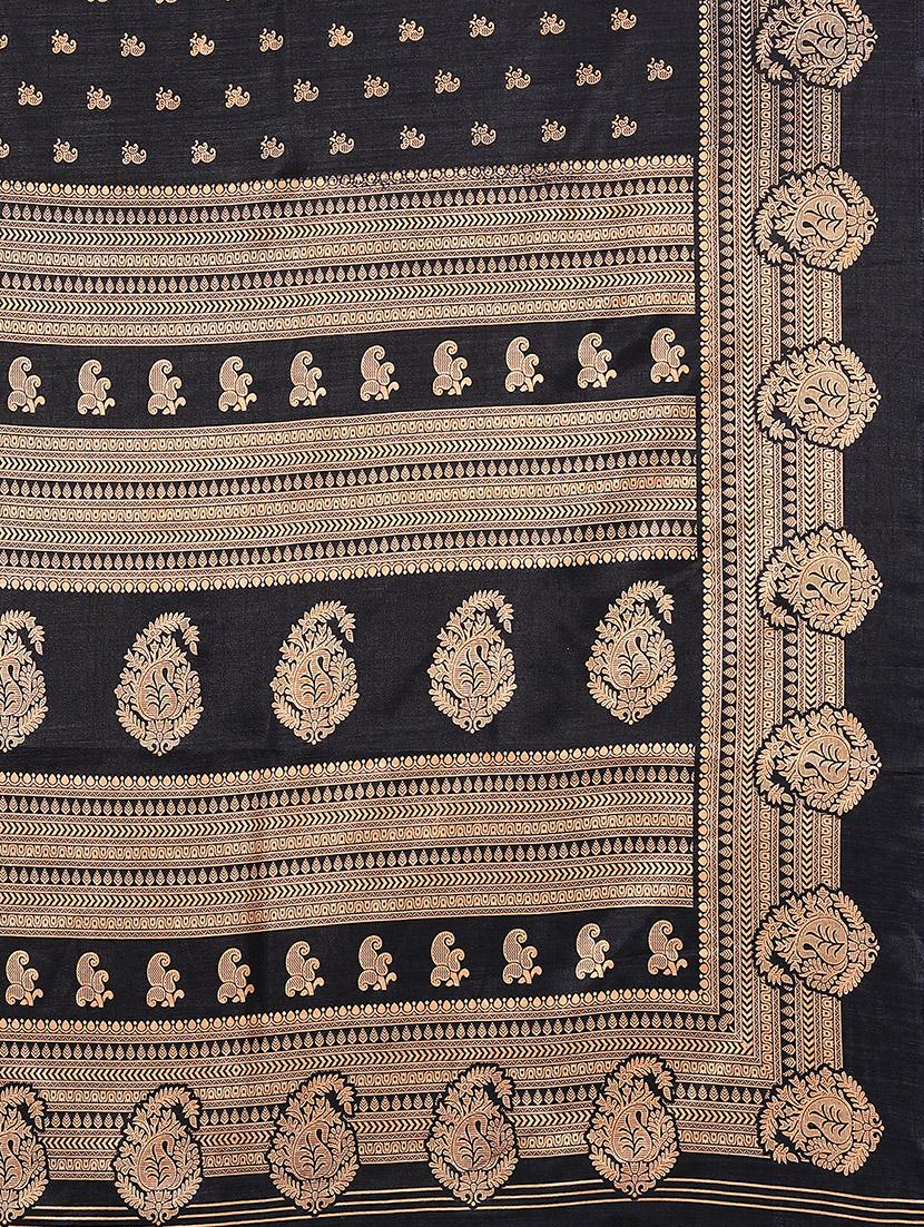 black silk blend mysore saree - 20039592 - Standard Image - 4
