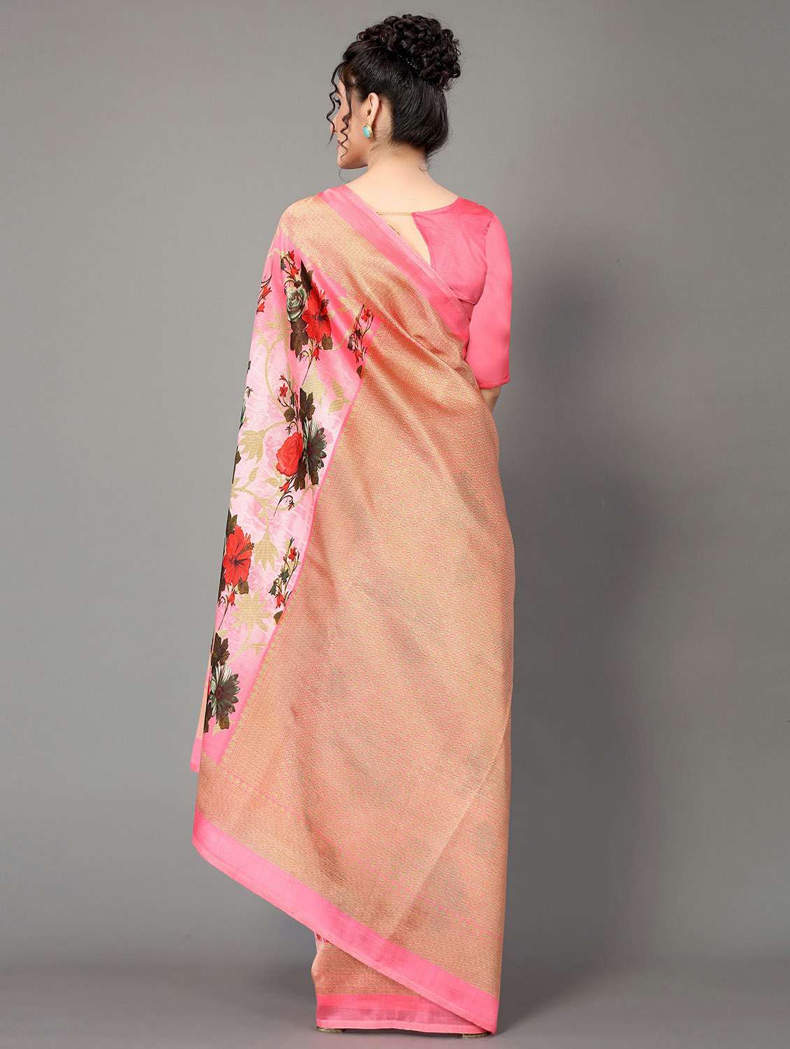 pink silk blend mysore saree - 20039593 - Standard Image - 1