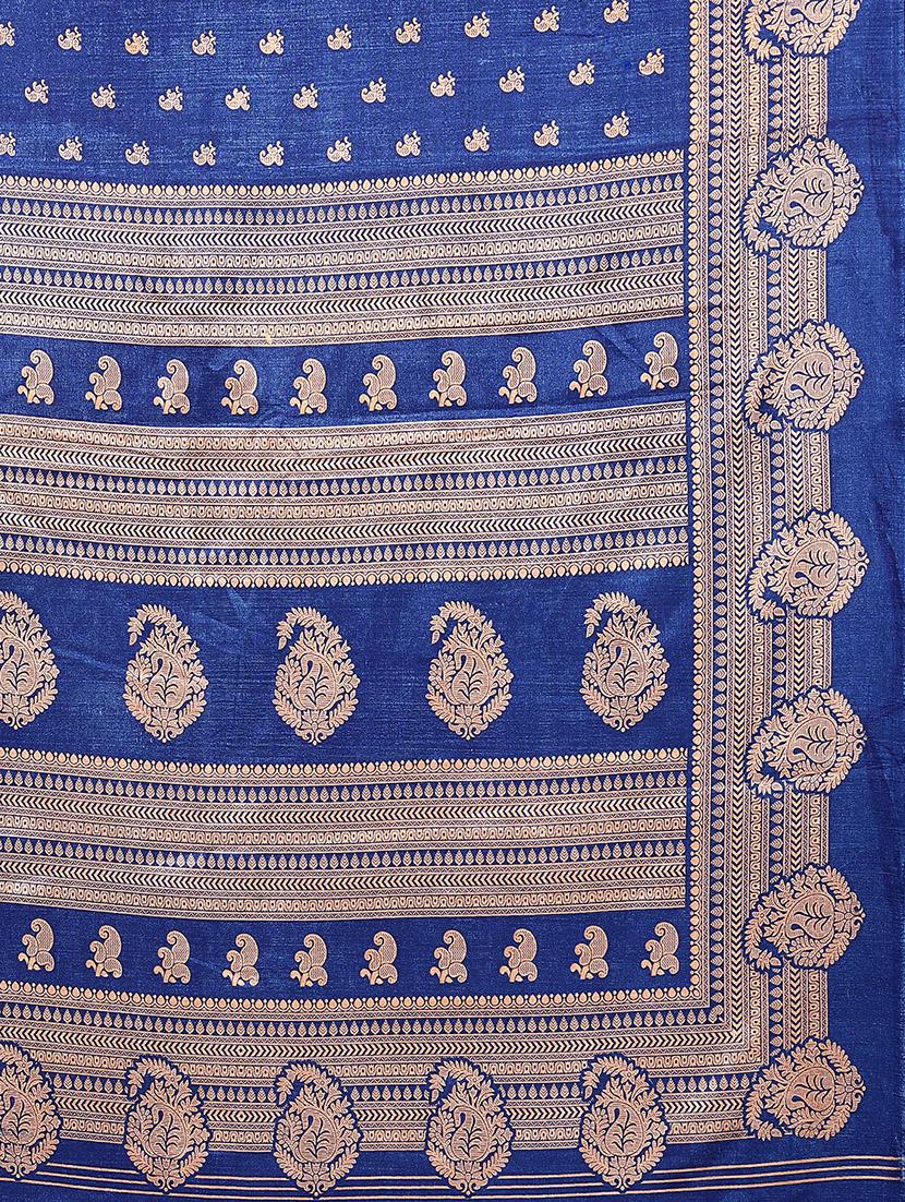 blue silk blend mysore saree - 20039596 - Standard Image - 4