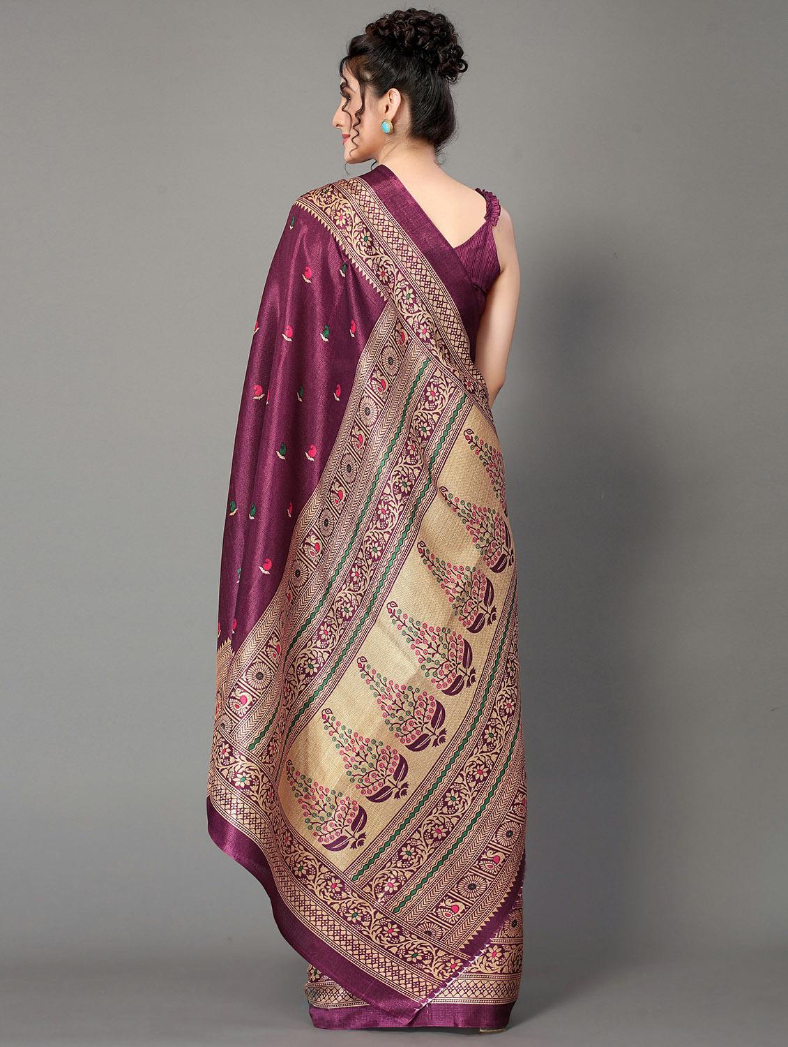 paisley design mysore silk saree with blouse - 20039609 - Standard Image - 1