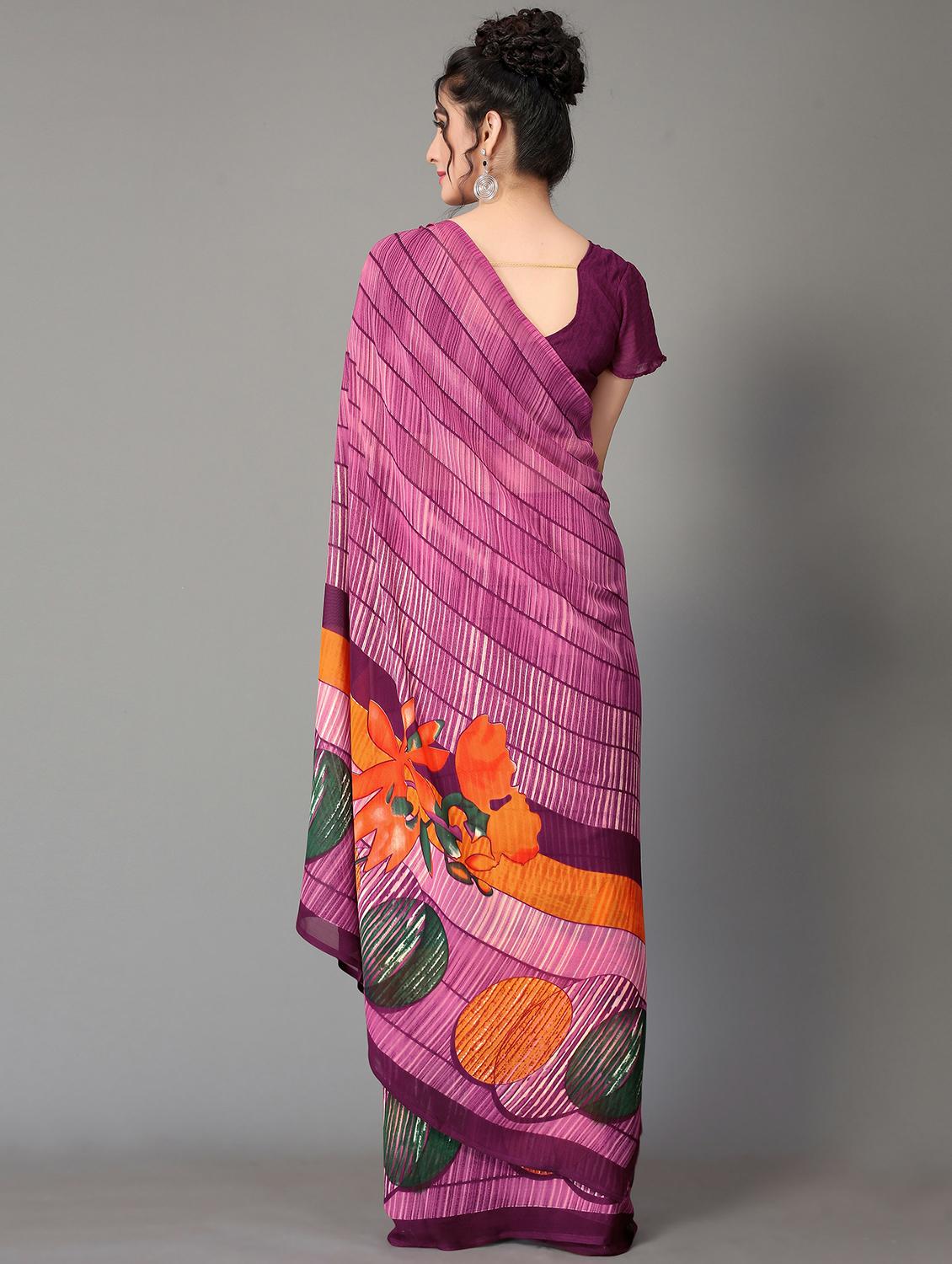 printed saree with blouse - 20039634 -  Standard Image - 1
