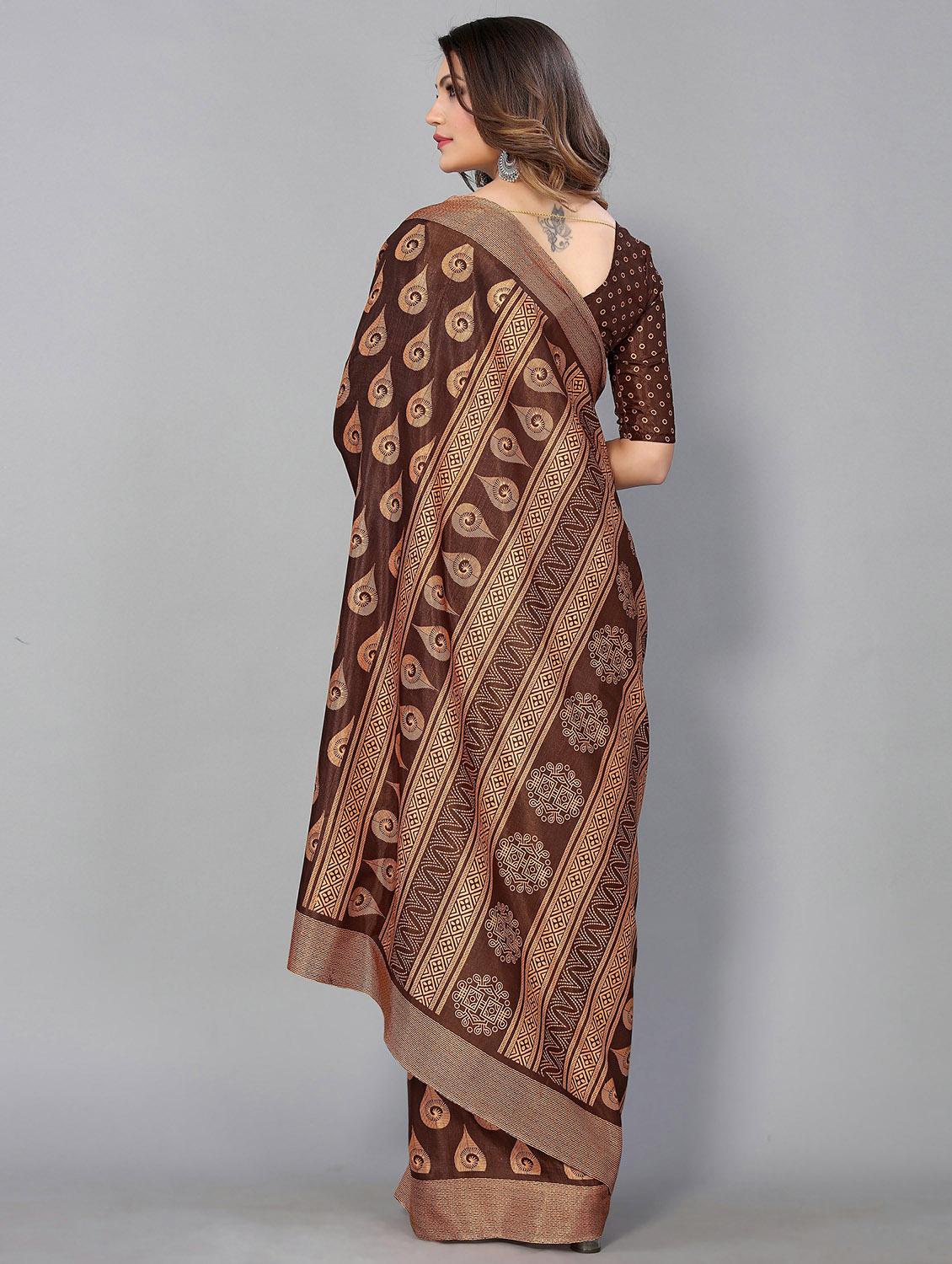 self design mysore silk saree with blouse - 20039641 - Standard Image - 1
