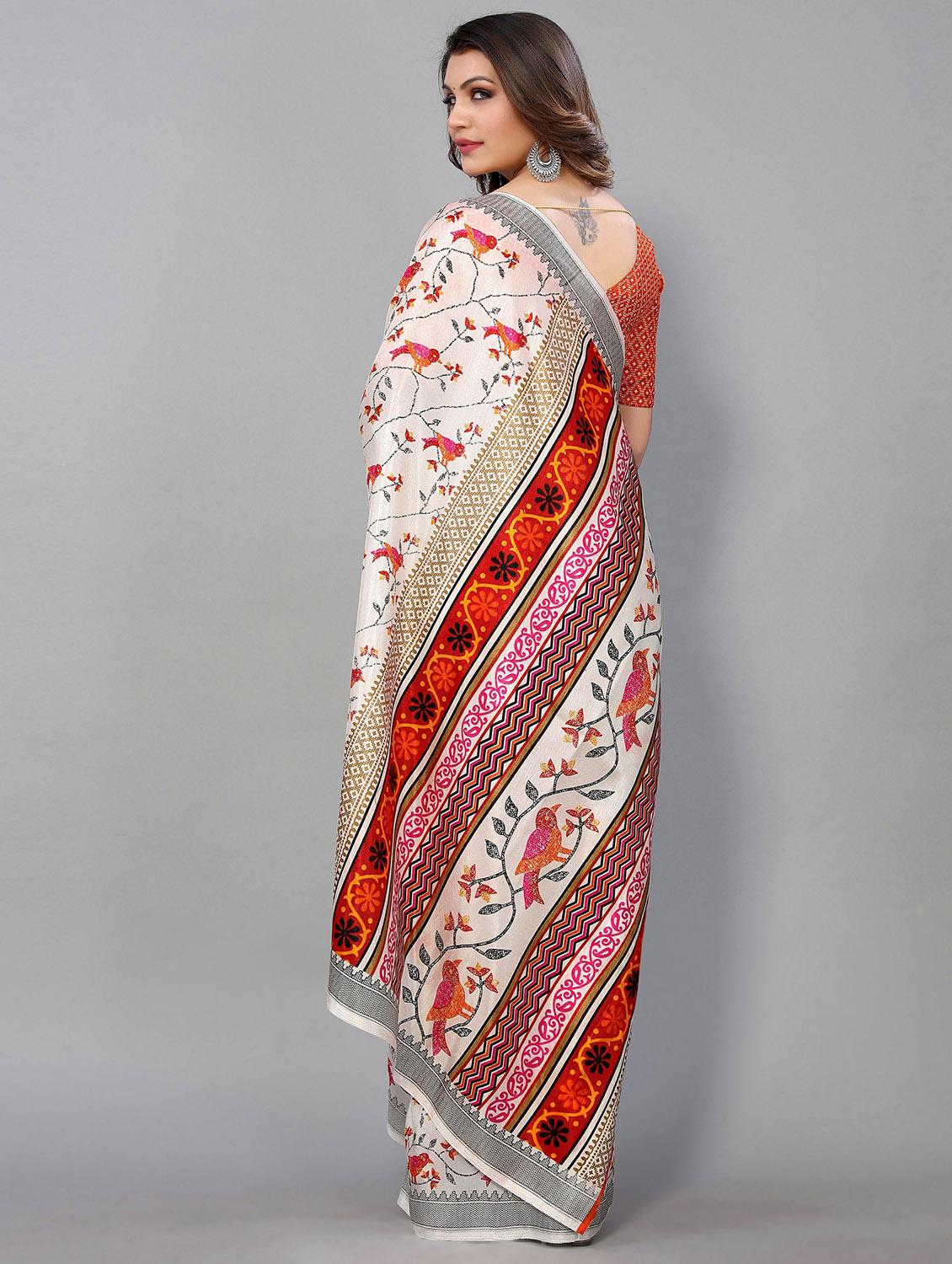 printed mysore silk saree with blouse - 20039647 - Standard Image - 1