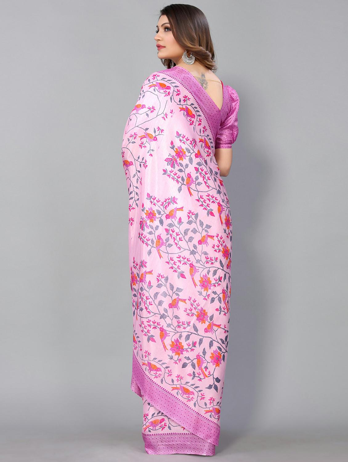 printed mysore silk saree with blouse - 20039651 - Standard Image - 1