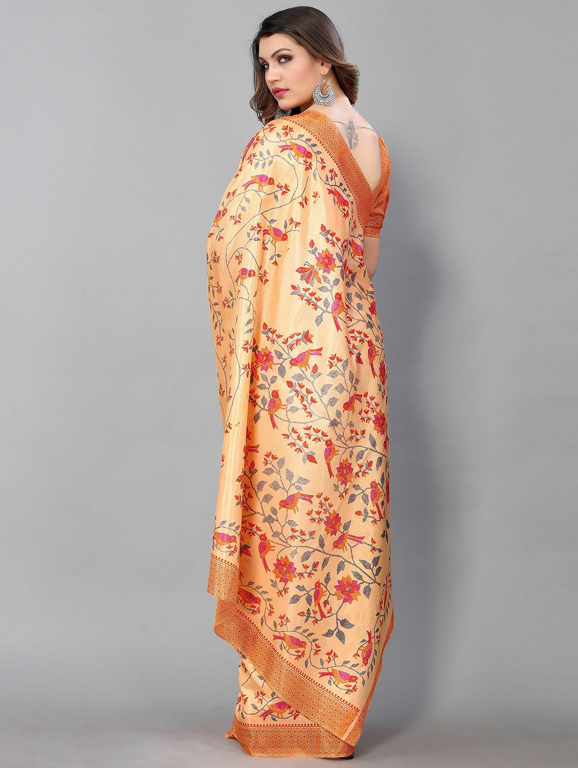 printed mysore silk saree with blouse - 20039655 - Standard Image - 1