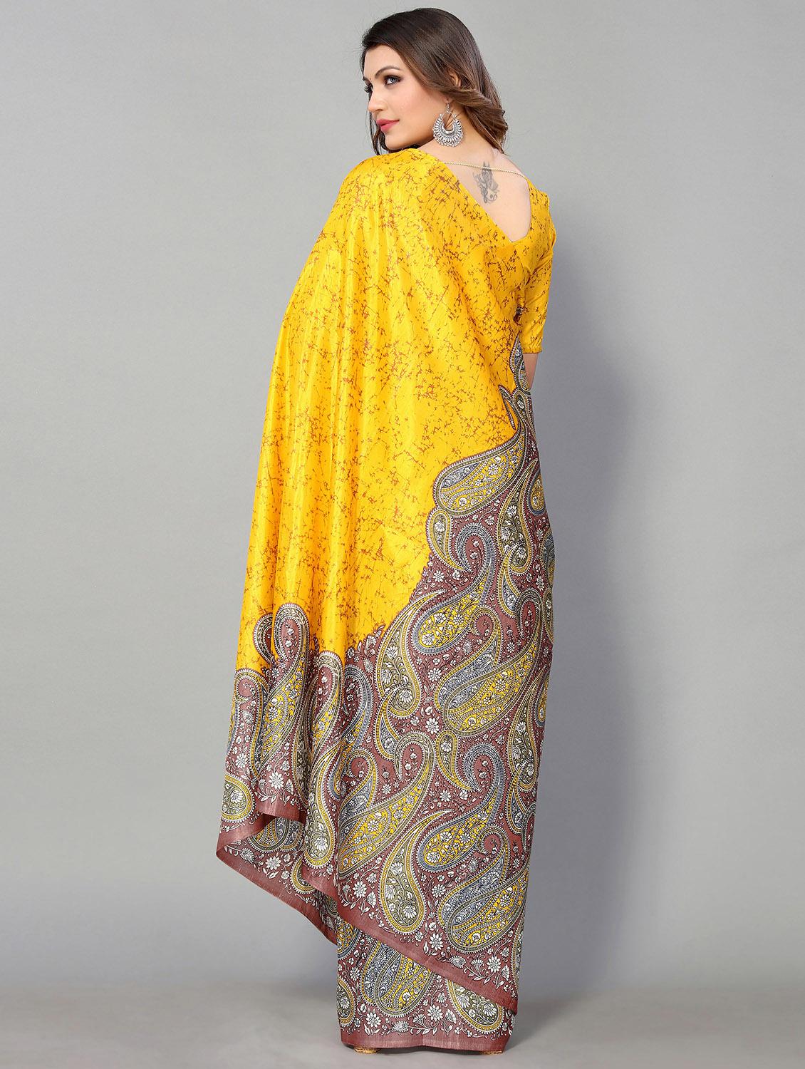 paisley design mysore silk saree with blouse - 20039671 - Standard Image - 1