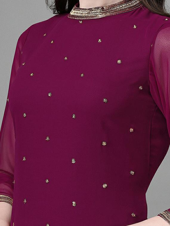 mandarin neck self design straight kurta - 20039740 - Standard Image - 4