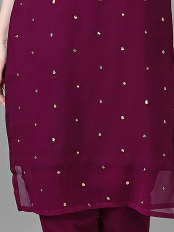 embroidered kurta pant set - 20039771 - Standard Image - 6