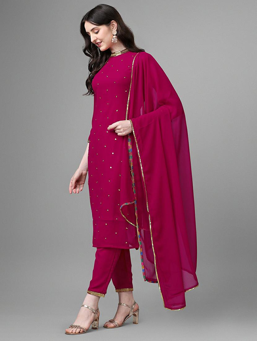 embroidered kurta pant set with dupatta - 20039777 - Standard Image - 1