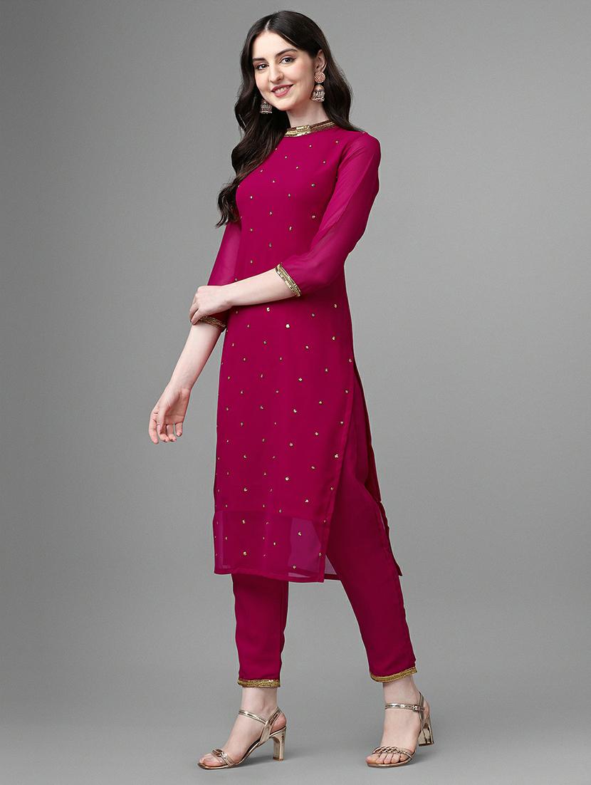 embroidered kurta pant set  - 20039783 -  Standard Image - 1