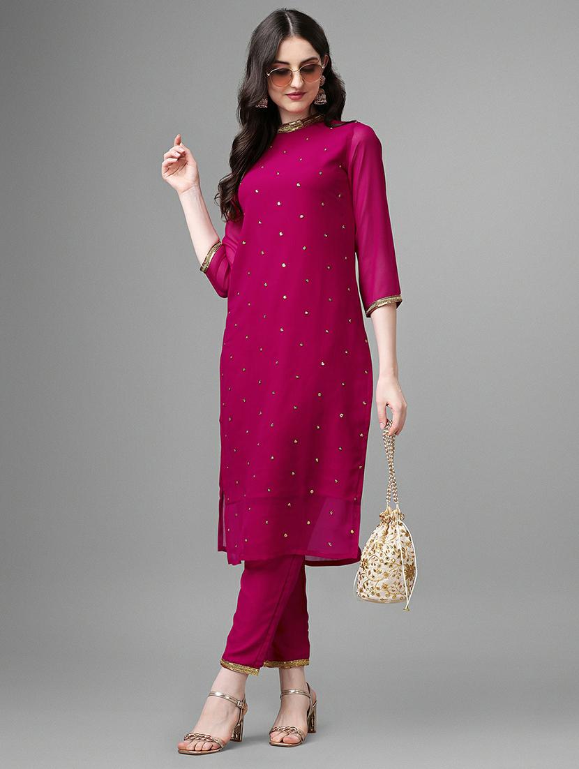 embroidered kurta pant set - 20039783 - Standard Image - 4