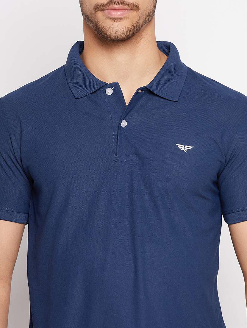 men's solid cotton polo t-shirt - 20040196 -  Standard Image - 4