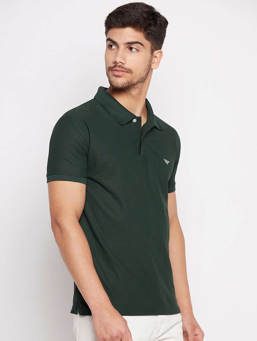 men's solid cotton polo t-shirt - 20040197 -  Standard Image - 1