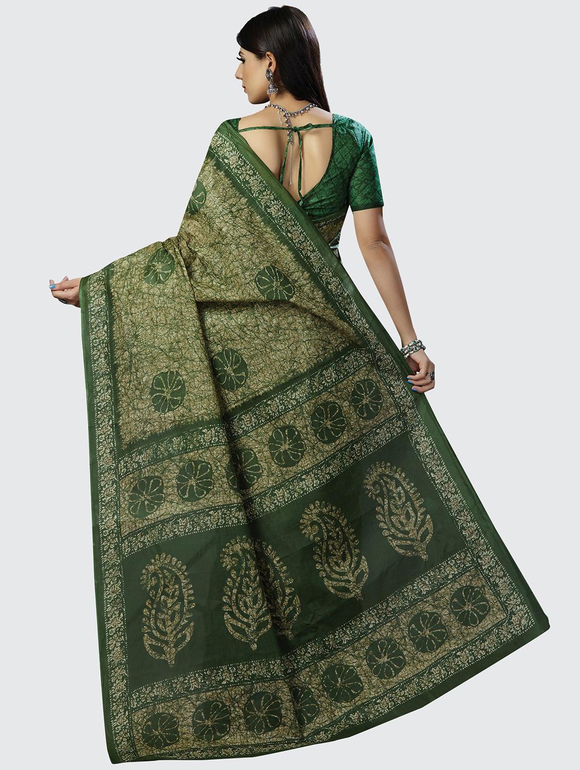 printed saree with blouse - 20040286 - Standard Image - 1