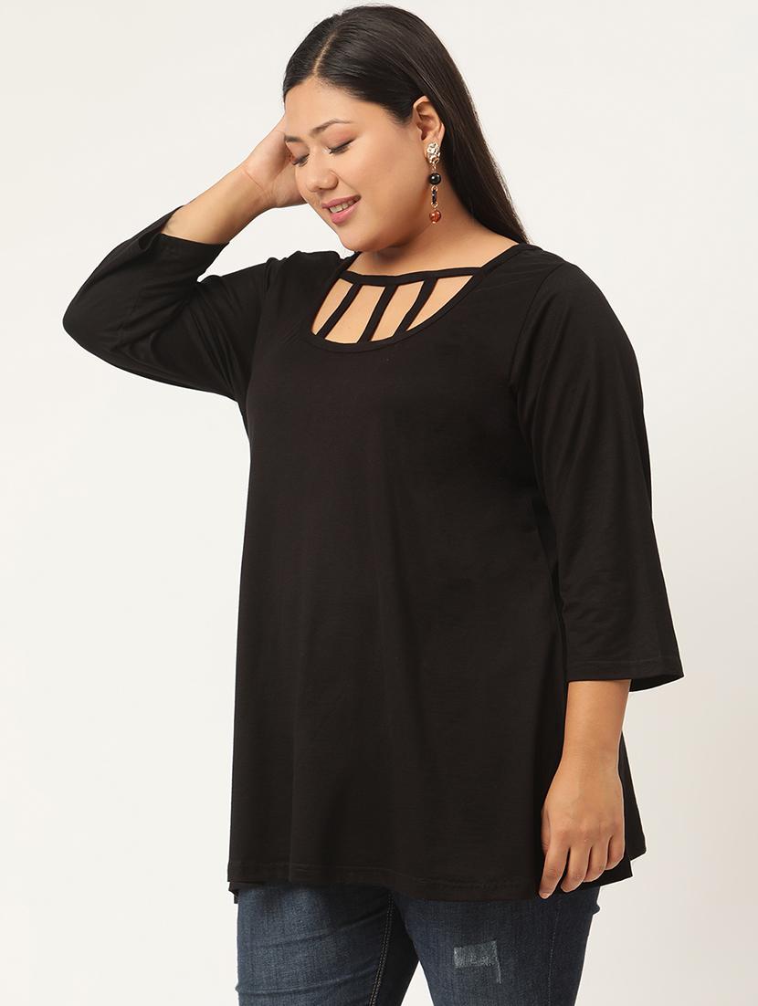 women's a line round neck top - 20040344 - Standard Image - 1