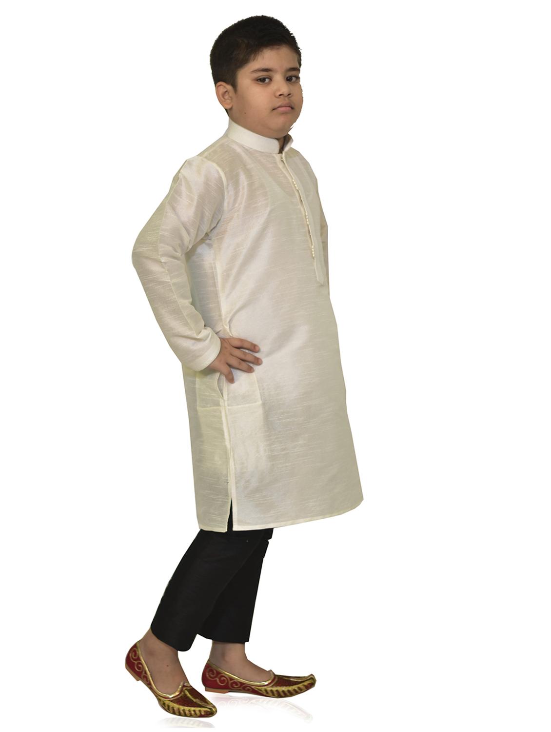 cream cotton kurta set - 20040371 -  Standard Image - 1
