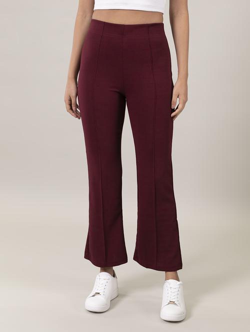 mid rise solid bootcut trouser - 20040450 - Standard Image - 0