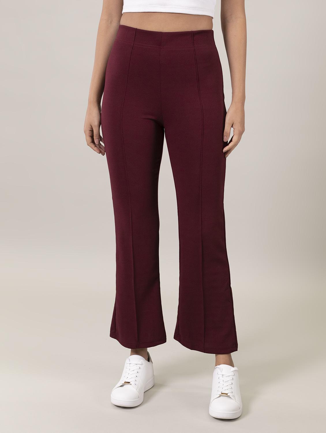 mid rise solid bootcut trouser